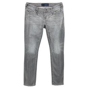 1921 Jeans Gray Slim Straight Denim Flap Pockets